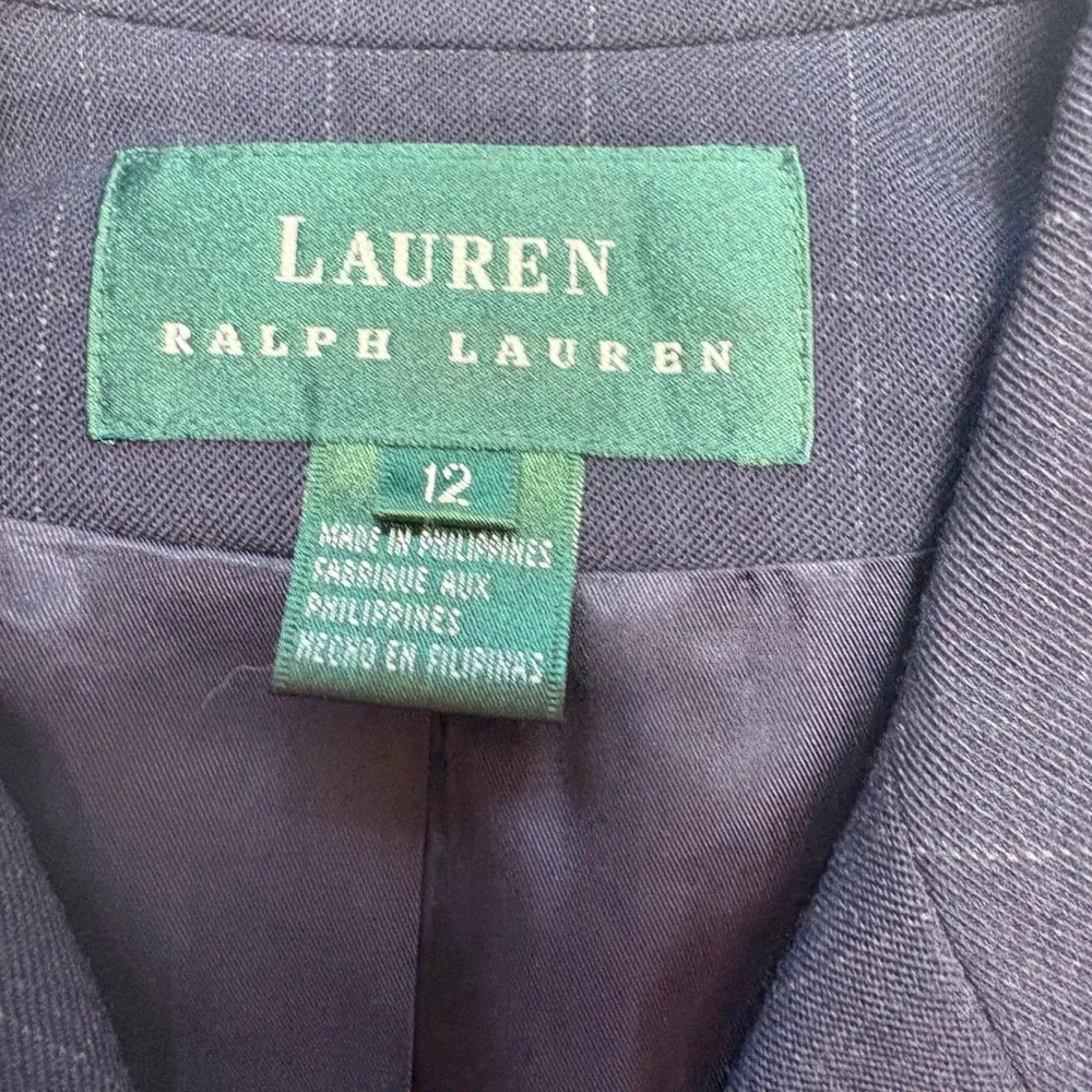Lauren‎ Ralph Lauren Women's Windowpane Worsted Wool Blazer Skirt Suit Size 12